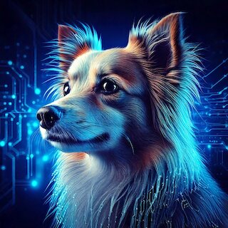 firefly_-a_digitalized_spitz_setter_dog-_stylized_as_if_scanned_or_reconstructed_from_data-_integrat_1